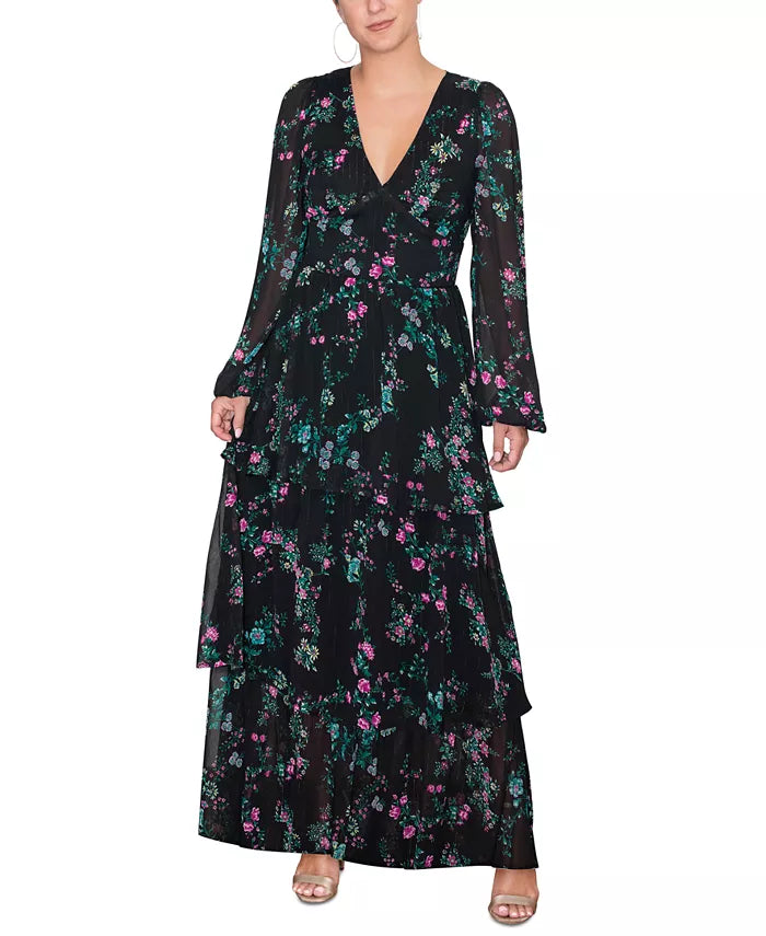 RACHEL Rachel Roy Women's Vira Floral-Print Chiffon Maxi Dress