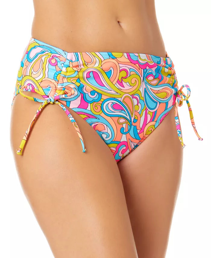 Salt + Cove Juniors' Swirl Girl Side-Tie High-Waist Bikini Bottom