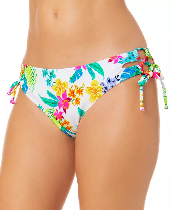 Salt + Cove Retro Hibiscus Lace-Up Hipster Bikini Bottoms