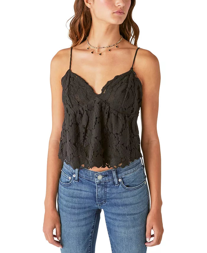 Lucky Brand Lace Sweetheart-Neck Camisole Top