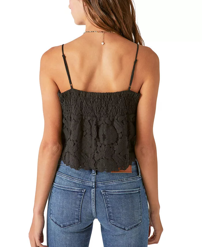 Lucky Brand Lace Sweetheart-Neck Camisole Top