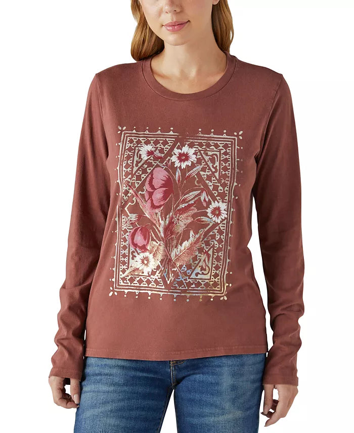 Lucky Brand Floral Tapestry Graphic-Print Tee