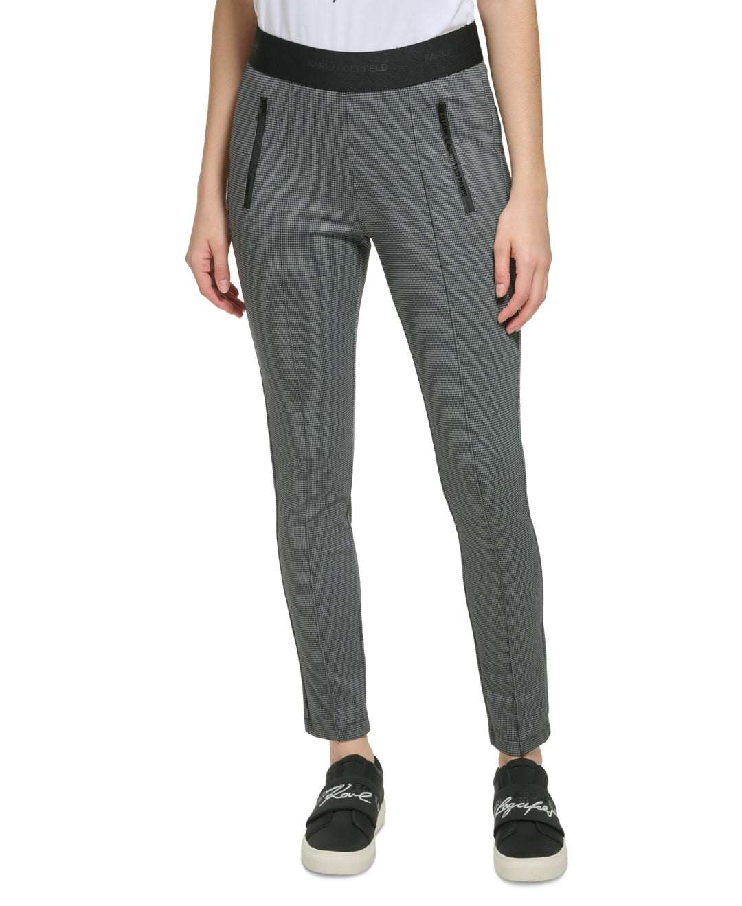 KARL LAGERFELD PARIS Houndstooth Pull-On Pants