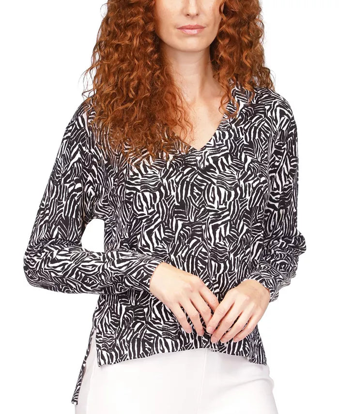 MICHAEL Michael Kors Zebra Drop-Hem Sweater