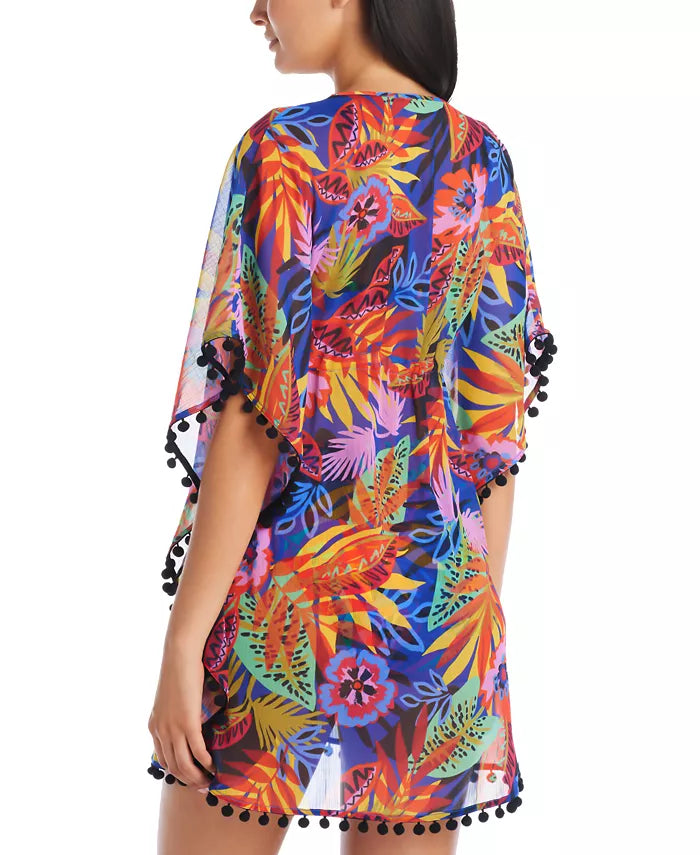 Bleu by Rod Beattie Night Safari Chiffon Caftan Swim Cover-Up