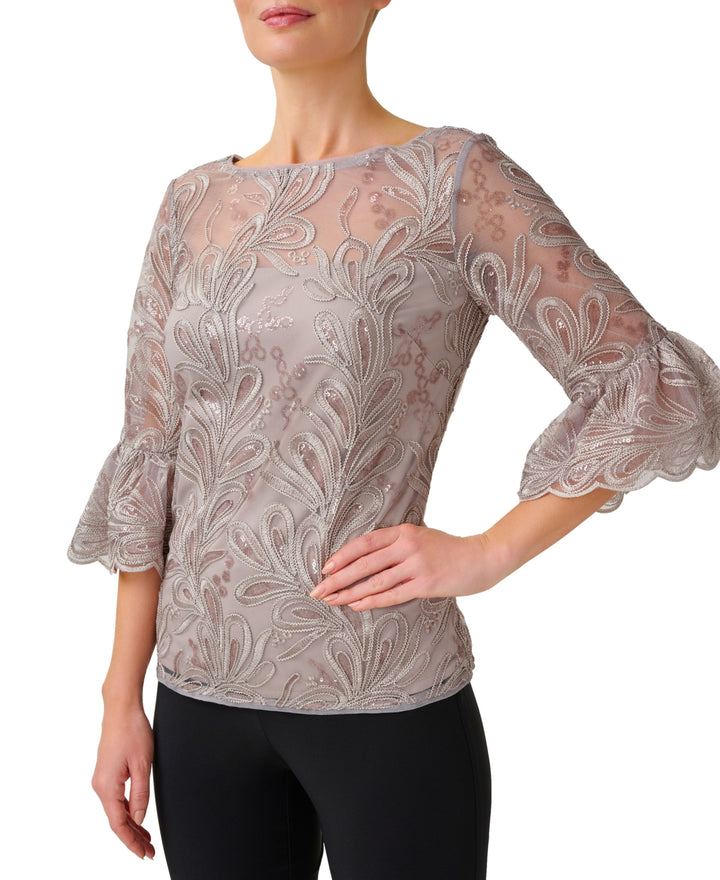 Adrianna Papell Soutache Embroidery Top