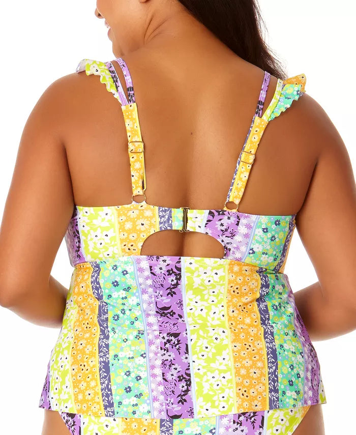 California Sunshine Printed Flyaway Tankini Swim Top