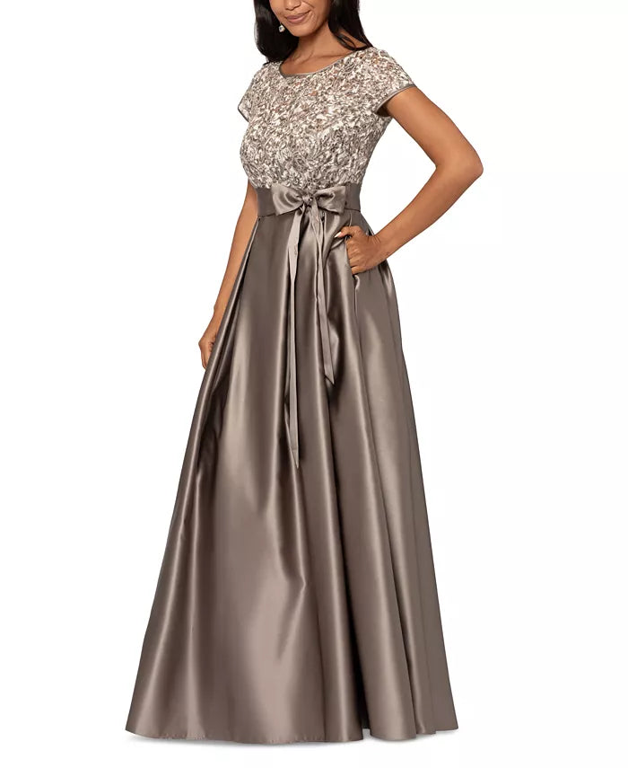 XSCAPE Petite Embroidered Sequined Ball Gown