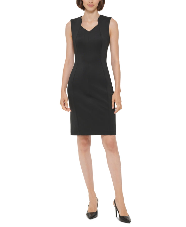 Calvin Klein Scuba Crepe Sleeveless Sheath Dress