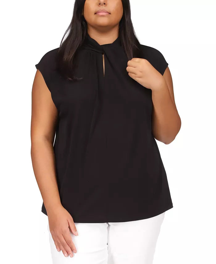 MICHAEL MICHAEL KORS Plus Size Twist-Neck Sleeveless Top