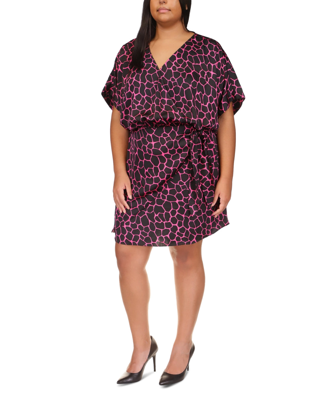 MICHAEL MICHAEL KORS Plus Size Giraffe-Print Wrap Dress MICHAEL MICHAEL KORS Plus Size Giraffe-Print Wrap Dress