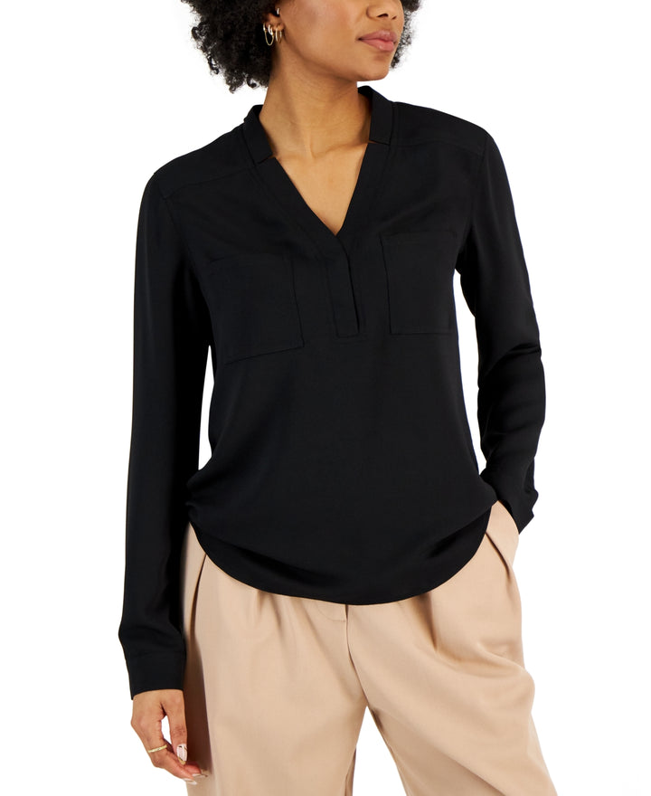 Nine West V-Neck Utility Top