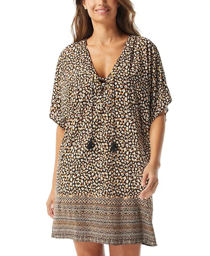 Coco Reef Raya Lace-Up V-Neck Dress Cover-Up