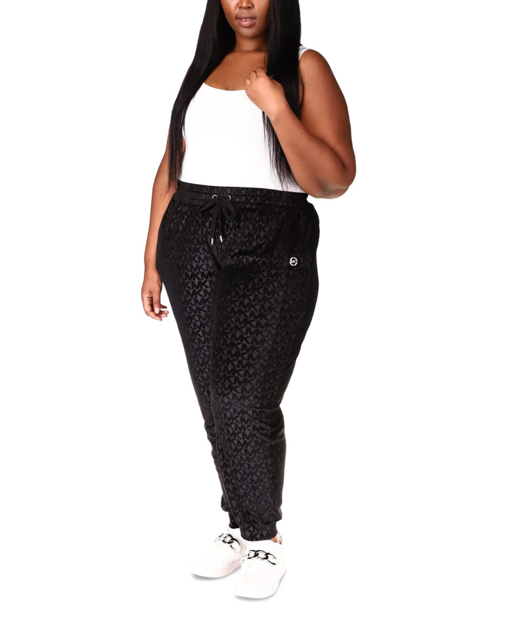 MICHAEL MICHAEL KORS Plus Size Velour-Embossed Jogger Pants