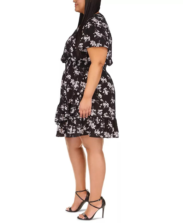 MICHAEL MICHAEL KORS Plus Size Floral-Print Faux-Wrap Dress