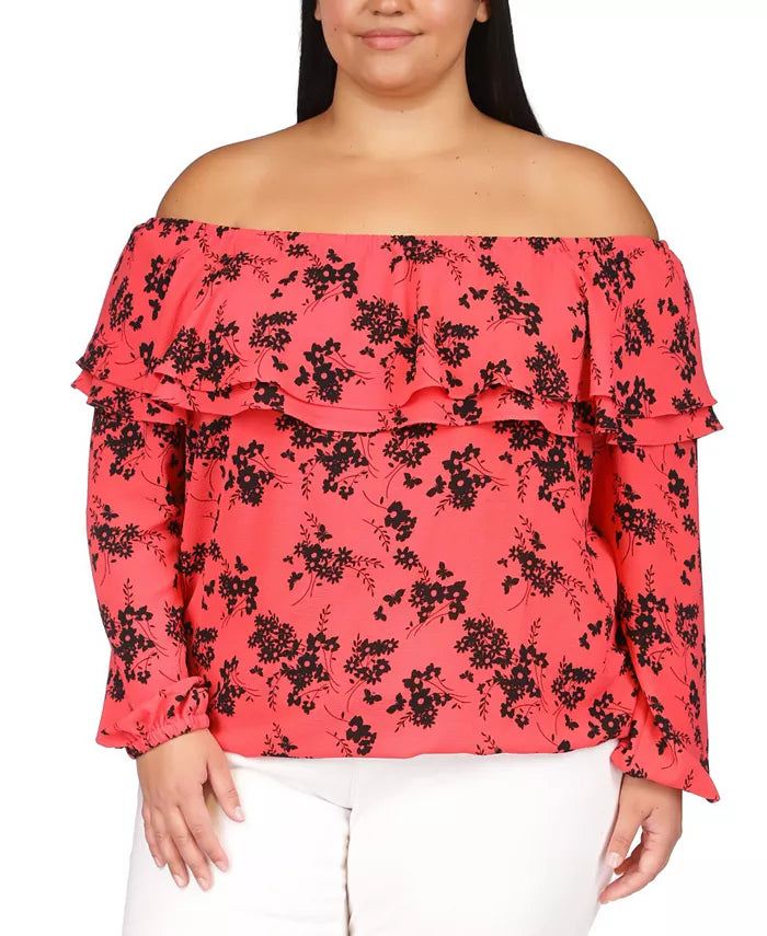 Michael Kors Ruffled Off-The-Shoulder Top