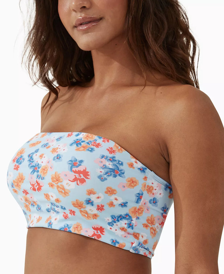 COTTON ON Mini-Floral Longline Bandeau Bikini Top