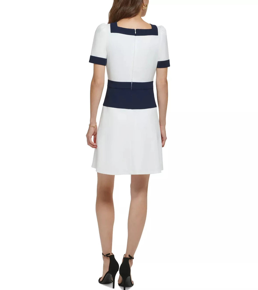 DKNY Colorblocked Fit & Flare Dress
