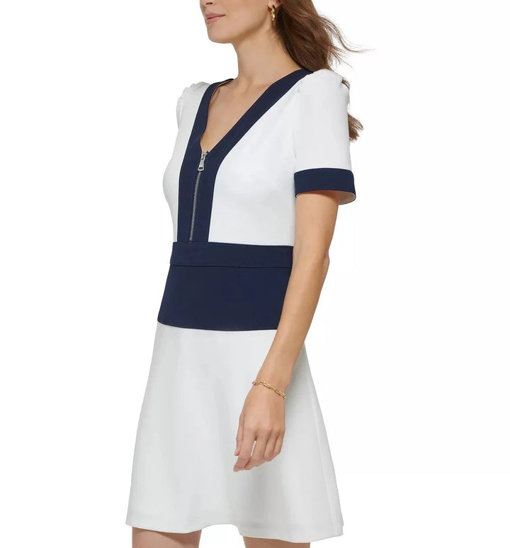 DKNY Colorblocked Fit & Flare Dress