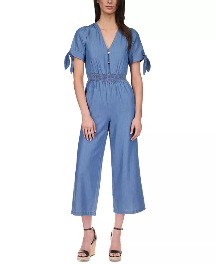 MICHAEL MICHAEL KORS V-Neck Tie-Sleeve Jumpsuit