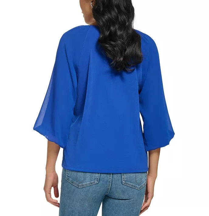 Calvin Klein 3/4 Chiffon Sleeve Blouse