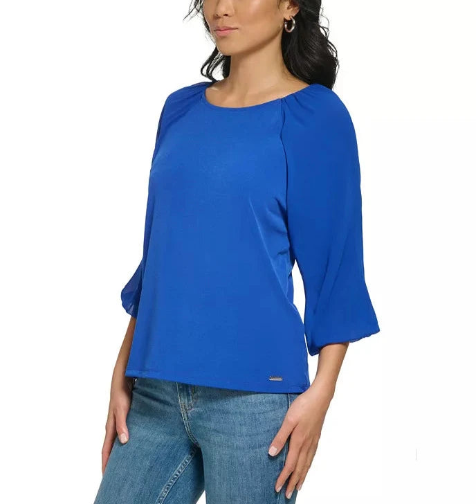 Calvin Klein 3/4 Chiffon Sleeve Blouse