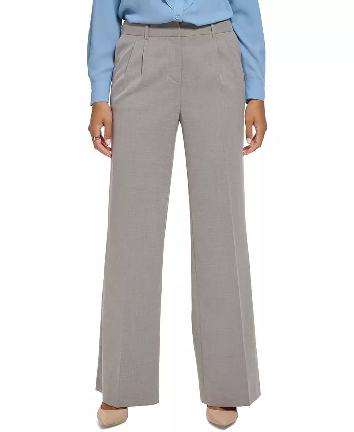Calvin Klein Wide-Leg Pleated Pants