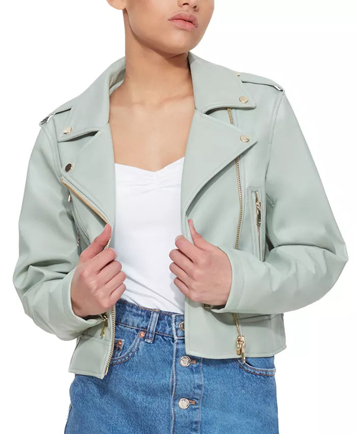 Black Tape Long-Sleeve Moto Jacket
