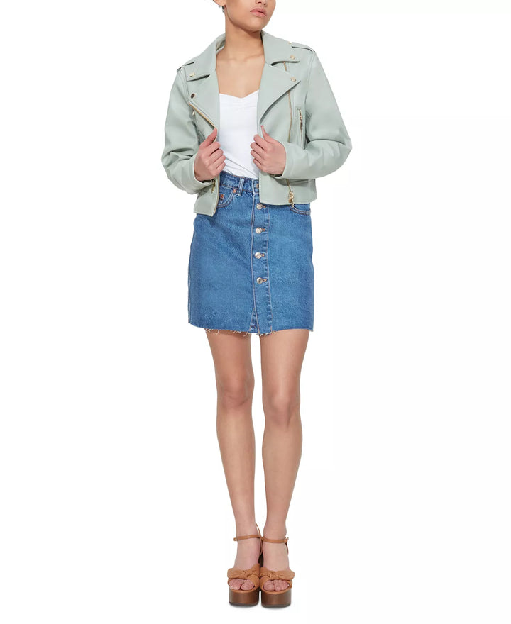 Black Tape Long-Sleeve Moto Jacket