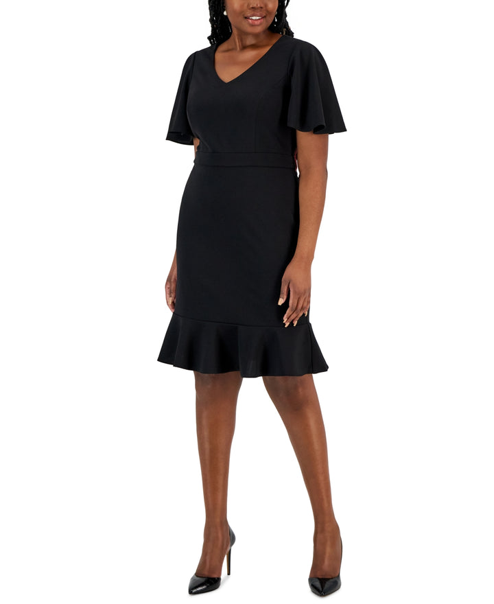 Kasper Flutter-Sleeve Sheath Dress