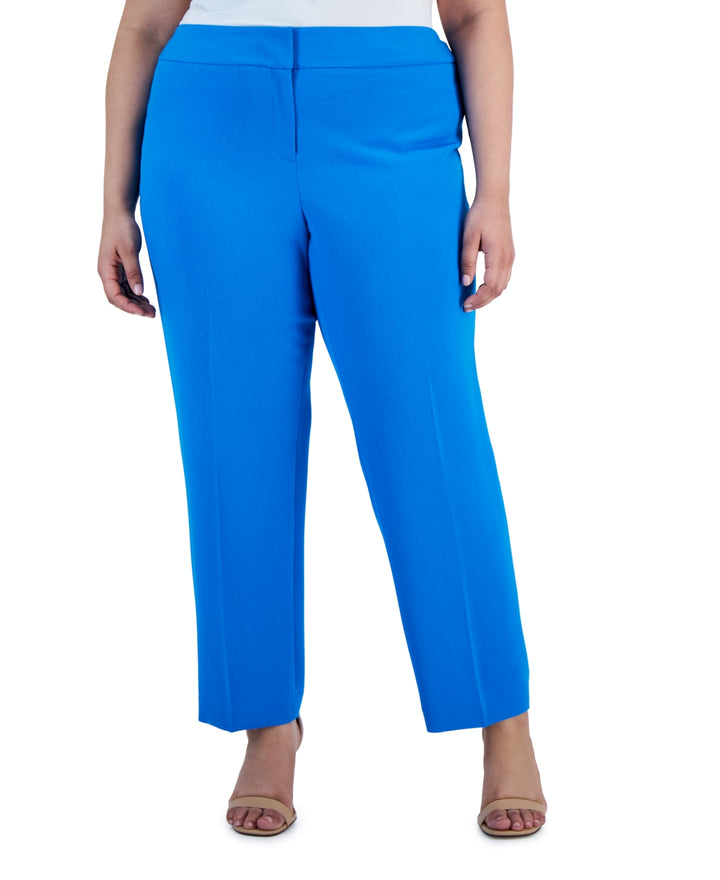Kasper Plus Size Stretch Crepe Mid-Rise Ankle Pants
