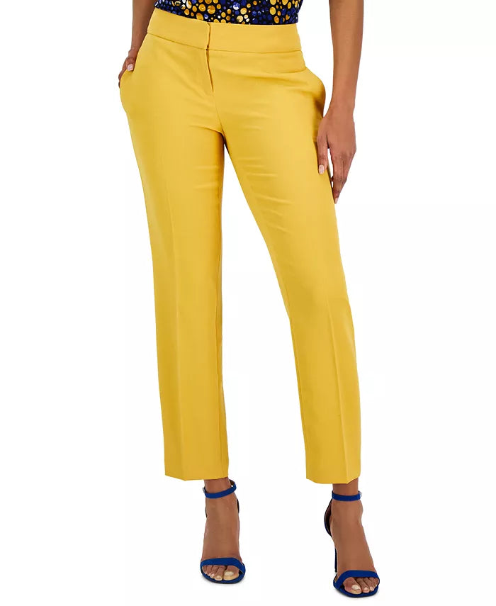 Kasper Stretch-Crepe Straight-Leg Pants