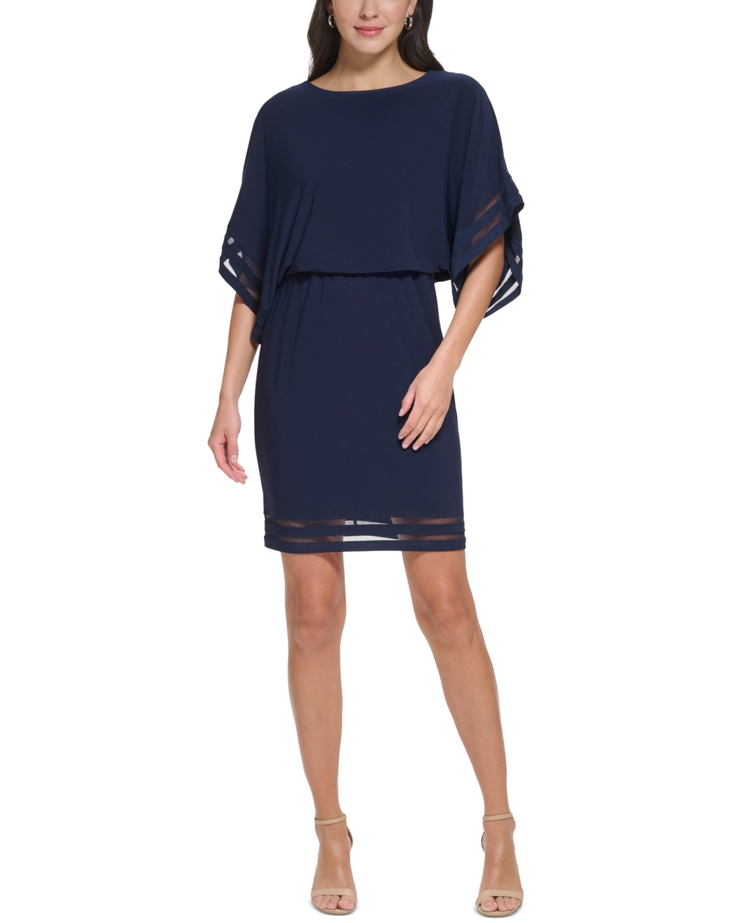 Jessica Howard Boat-Neck Elbow-Sleeve Dress