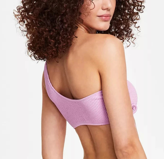 Salt + Cove Juniors' One-Shoulder Side-Shirred Bikini Top