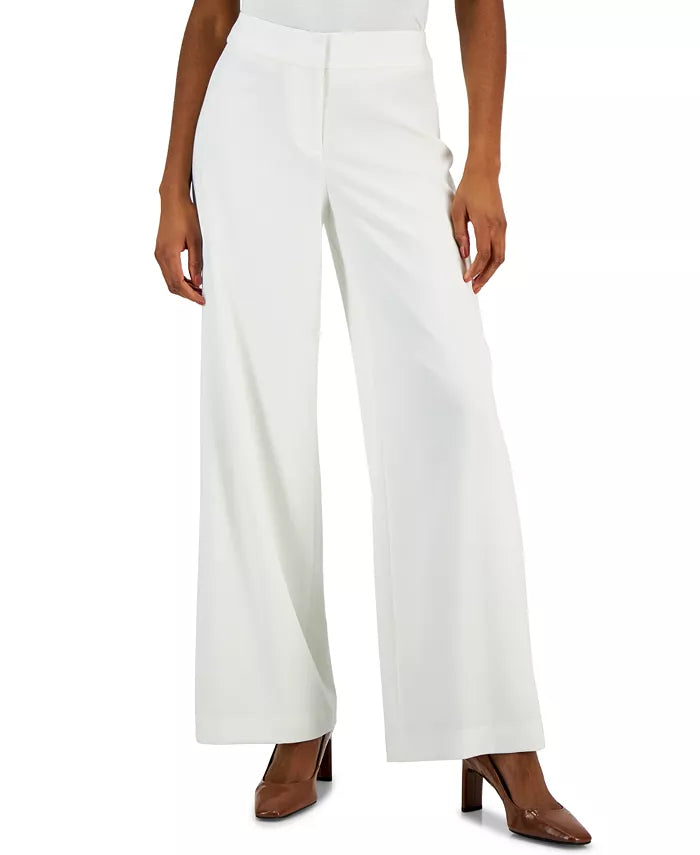 Tahari ASL Mid-Rise Wide-Leg Pants