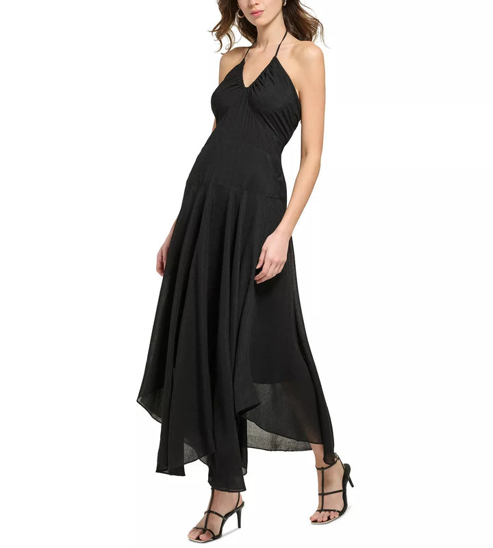 DKNY V-Neck Sleeveless Asymmetrical-Hem Dress