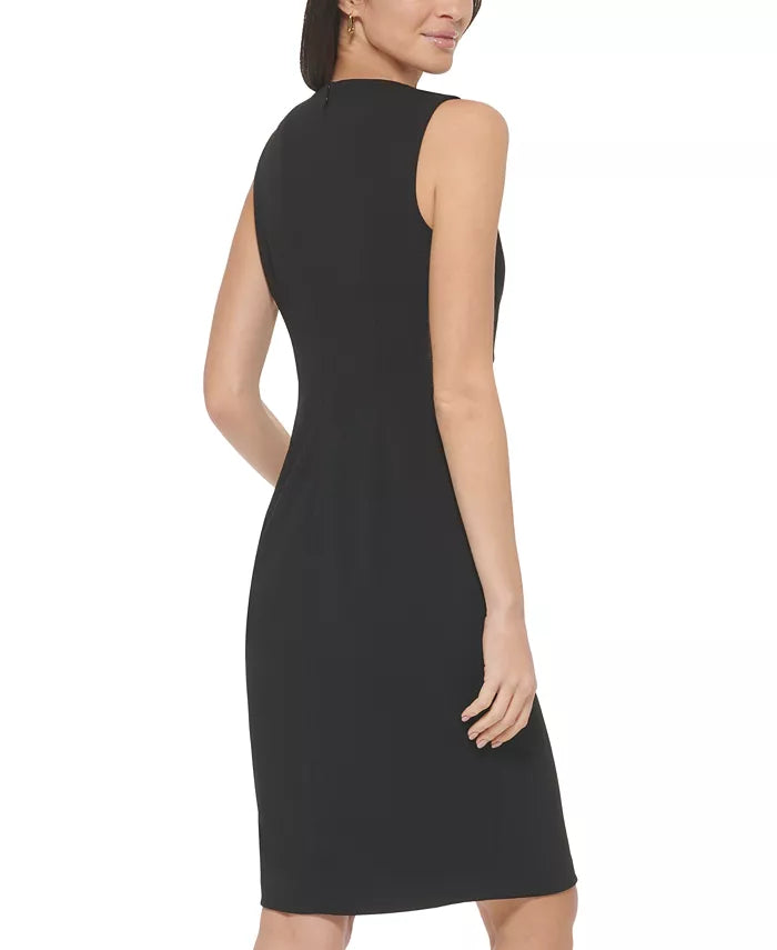 Calvin Klein Sleeveless Cutout Ruched Sheath Dress