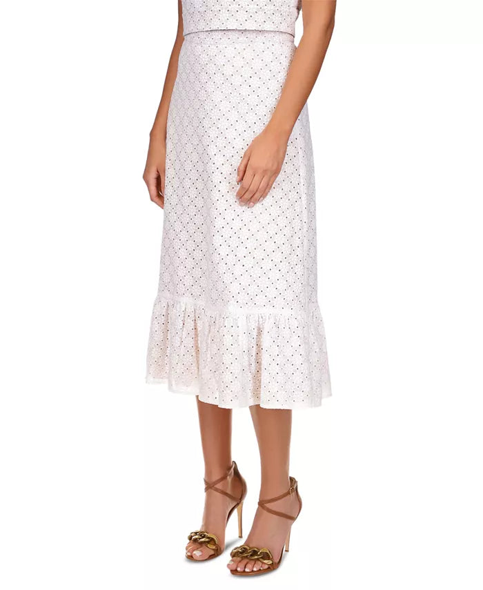 Michael Kors Eyelet Ruffled Midi Skirt