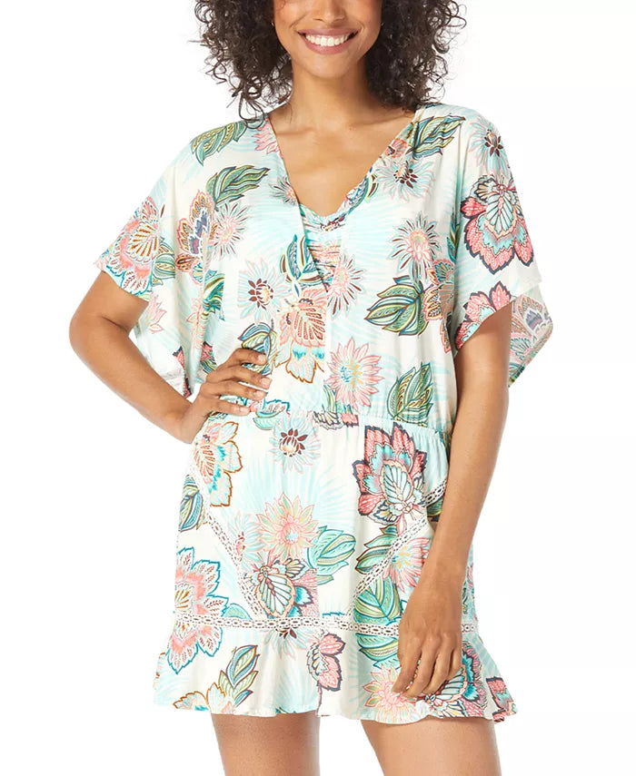 Coco Reef Adorn Animal-Print Swim Cover-Up Dress