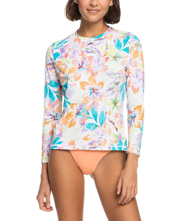 Roxy Juniors' Sea Skippin Printed Long-Sleeve Swim Shirt