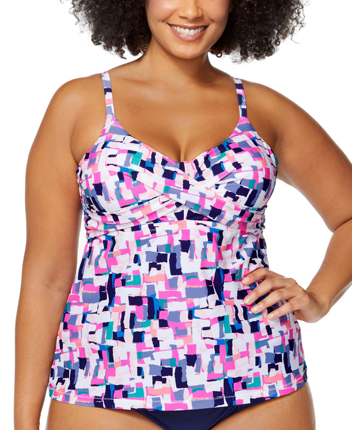 Raisins Curve Trendy Plus Size Calabasas Aries Tankini Top
