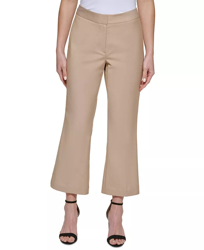 DKNY Mid-Rise Cropped Wide-Leg Pants