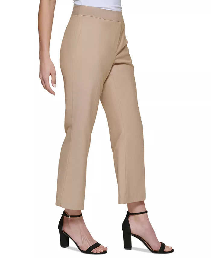DKNY Mid-Rise Cropped Wide-Leg Pants