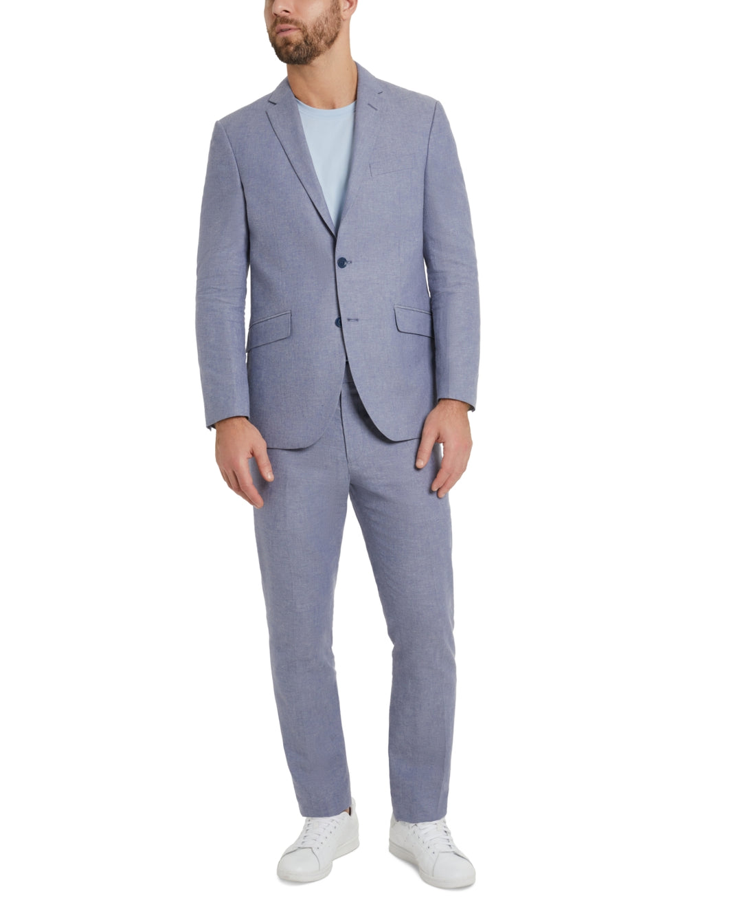 Kenneth Cole Reaction Men's Stretch Linen Solid Suit