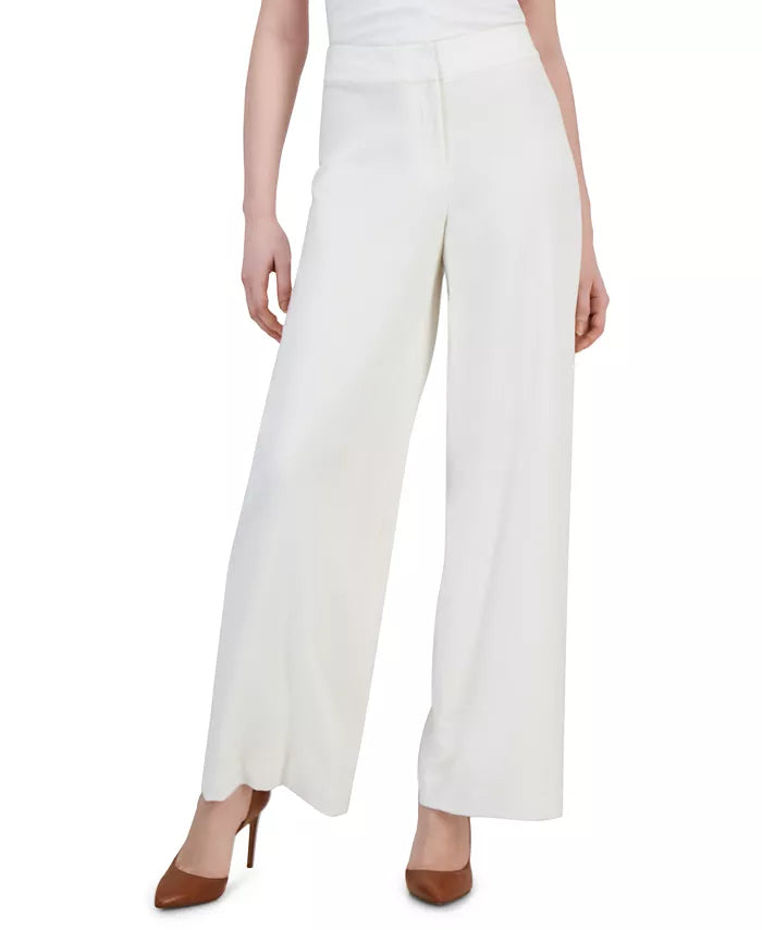 Tahari ASL Mid-Rise Wide-Leg Pants