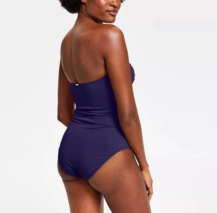 Anne Cole Twist-Front Ruched One-Piece Swimsuit