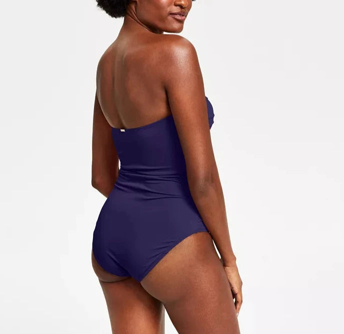 Anne Cole Twist-Front Ruched One-Piece Swimsuit
