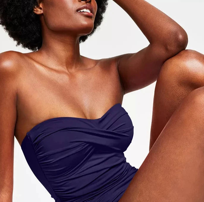 Anne Cole Twist-Front Ruched One-Piece Swimsuit