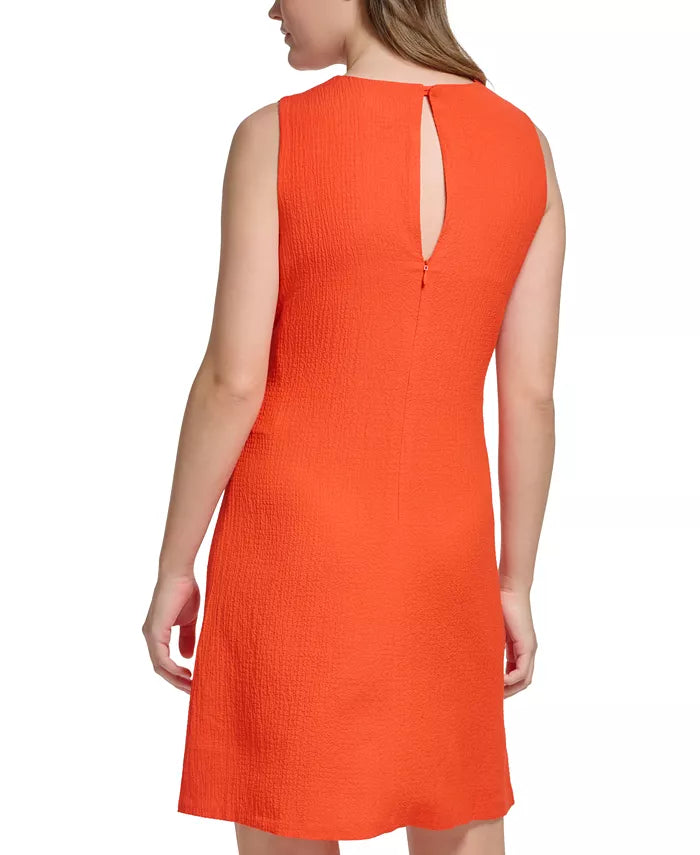 Calvin Klein Textured Cutout Sleeveless A-Line Dress