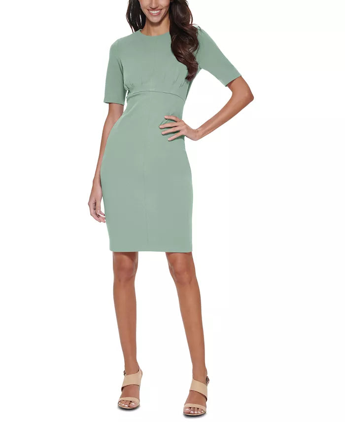 Calvin Klein Jewel-Neck Scuba Crepe Sheath Dress